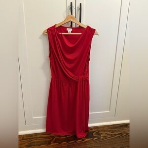Motherhood Maternity Red Ruched Cowl Neck Sheath Dress